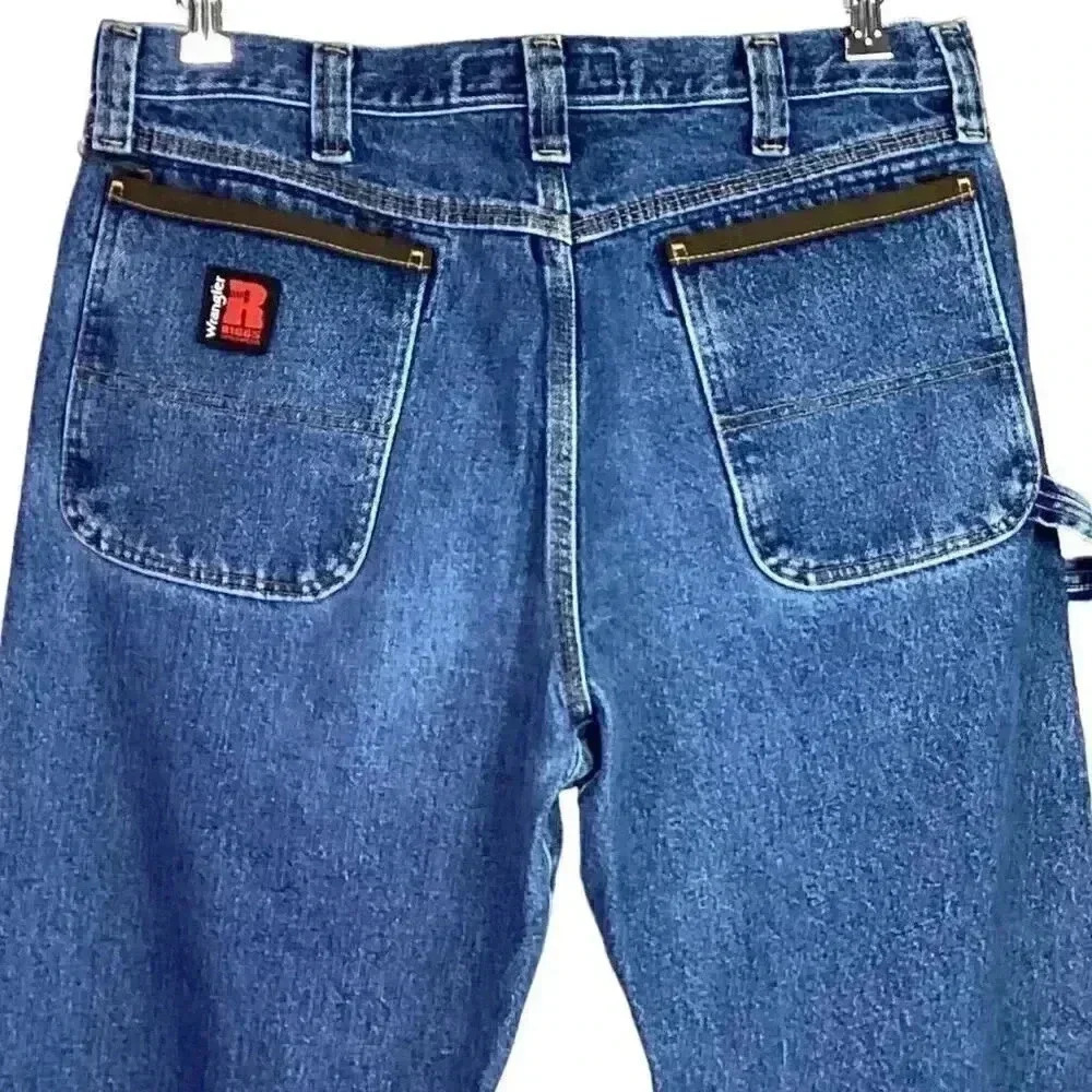 Wrangler Riggs Workwear Mens 36X32 Carpenter Jeans Relaxed Cotton Blue